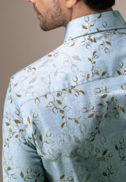 Best ATELIER overhemd met bladprint Overhemden