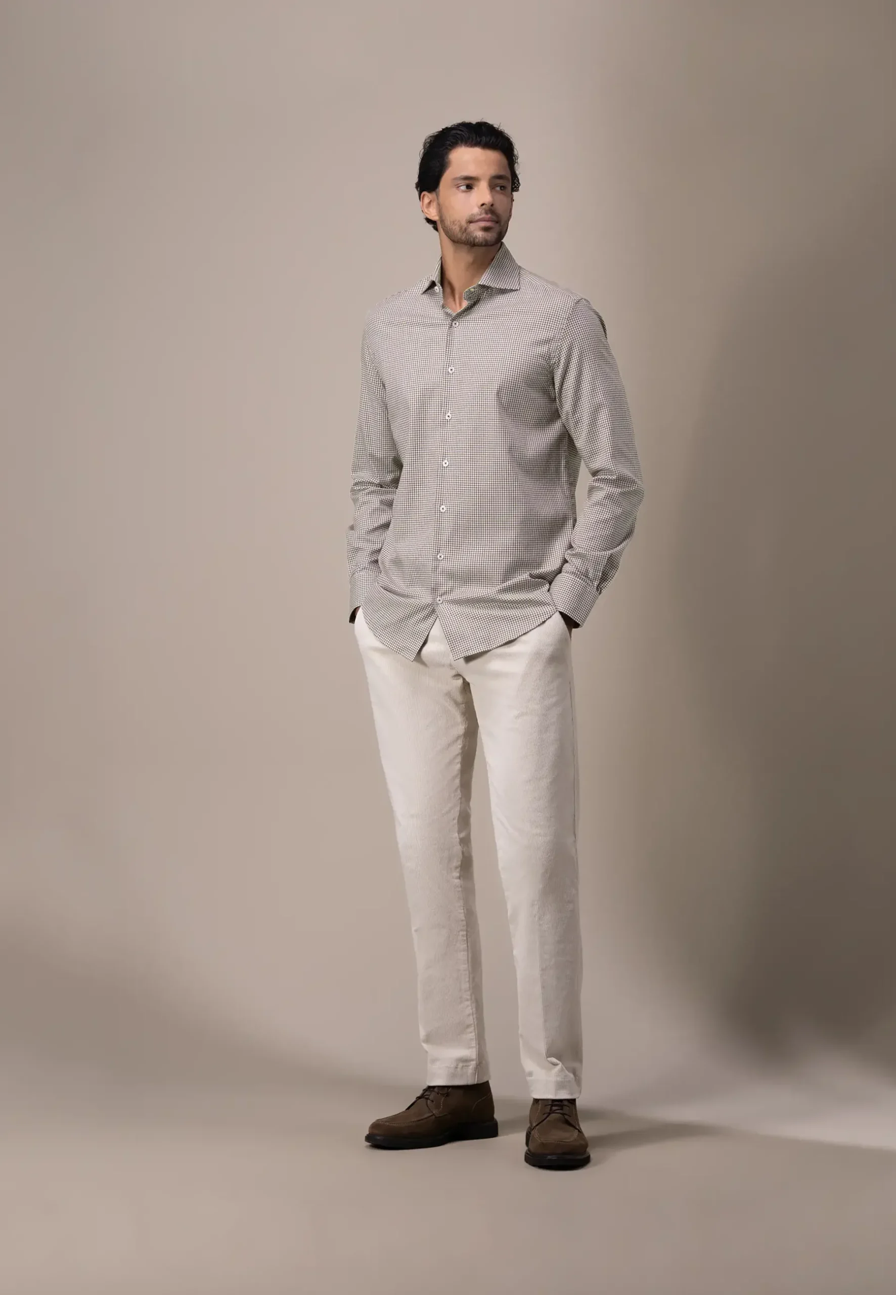 ATELIER twill overhemd met ruitdessin Overhemden