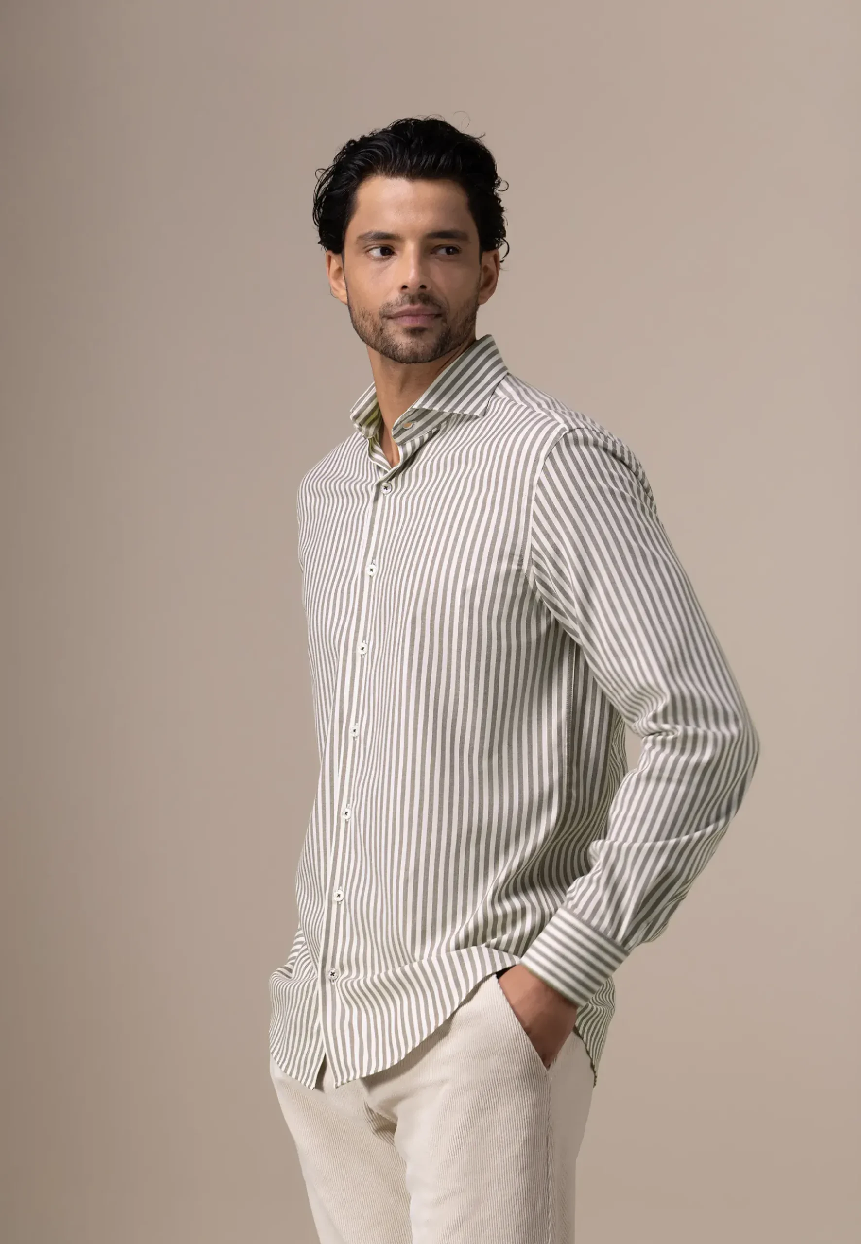 Best ATELIER twill overhemd met streepdessin Overhemden