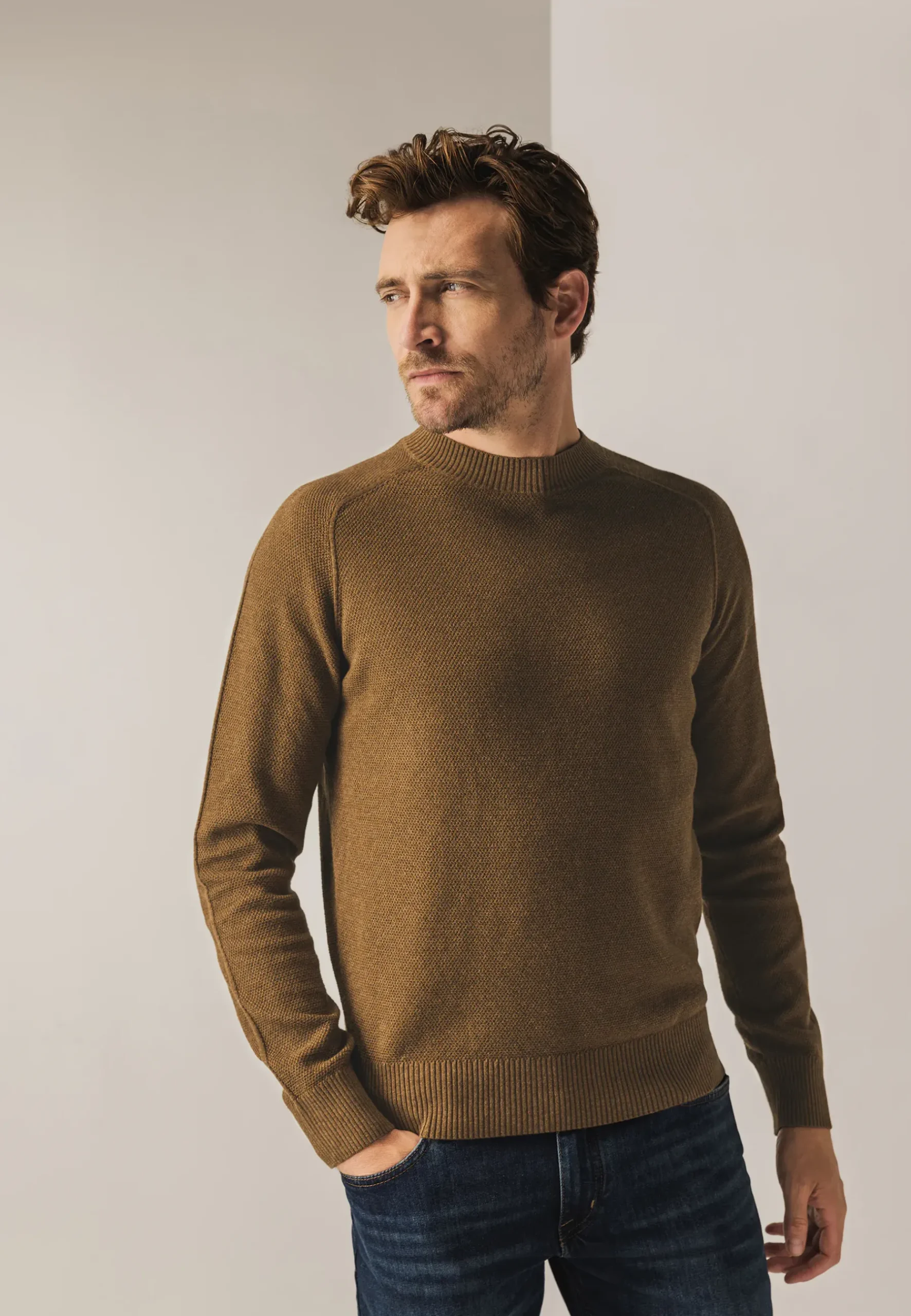 Biologisch katoenen trui met structuur Truien