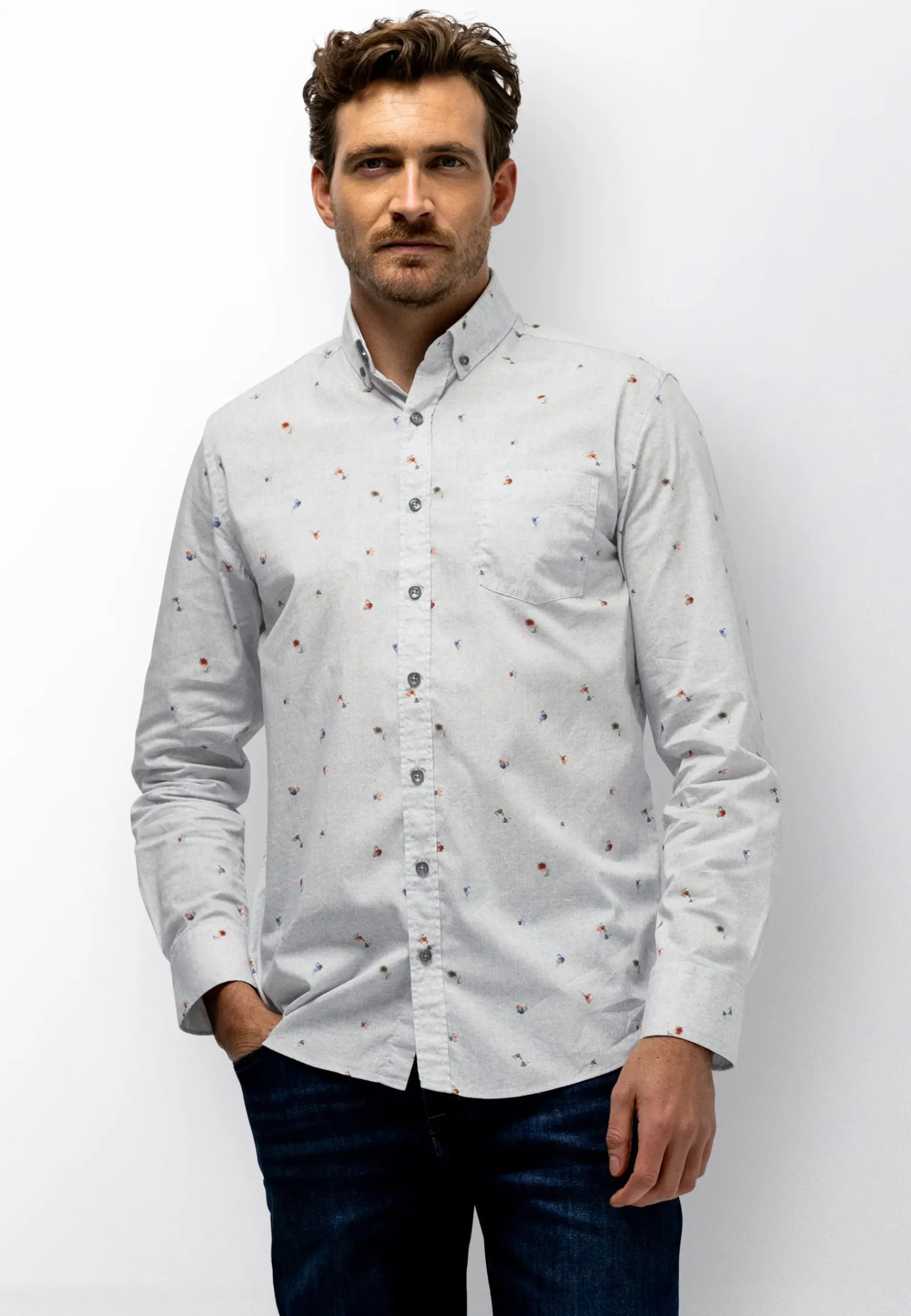 New Button-down overhemd met bloemenprint Overhemden