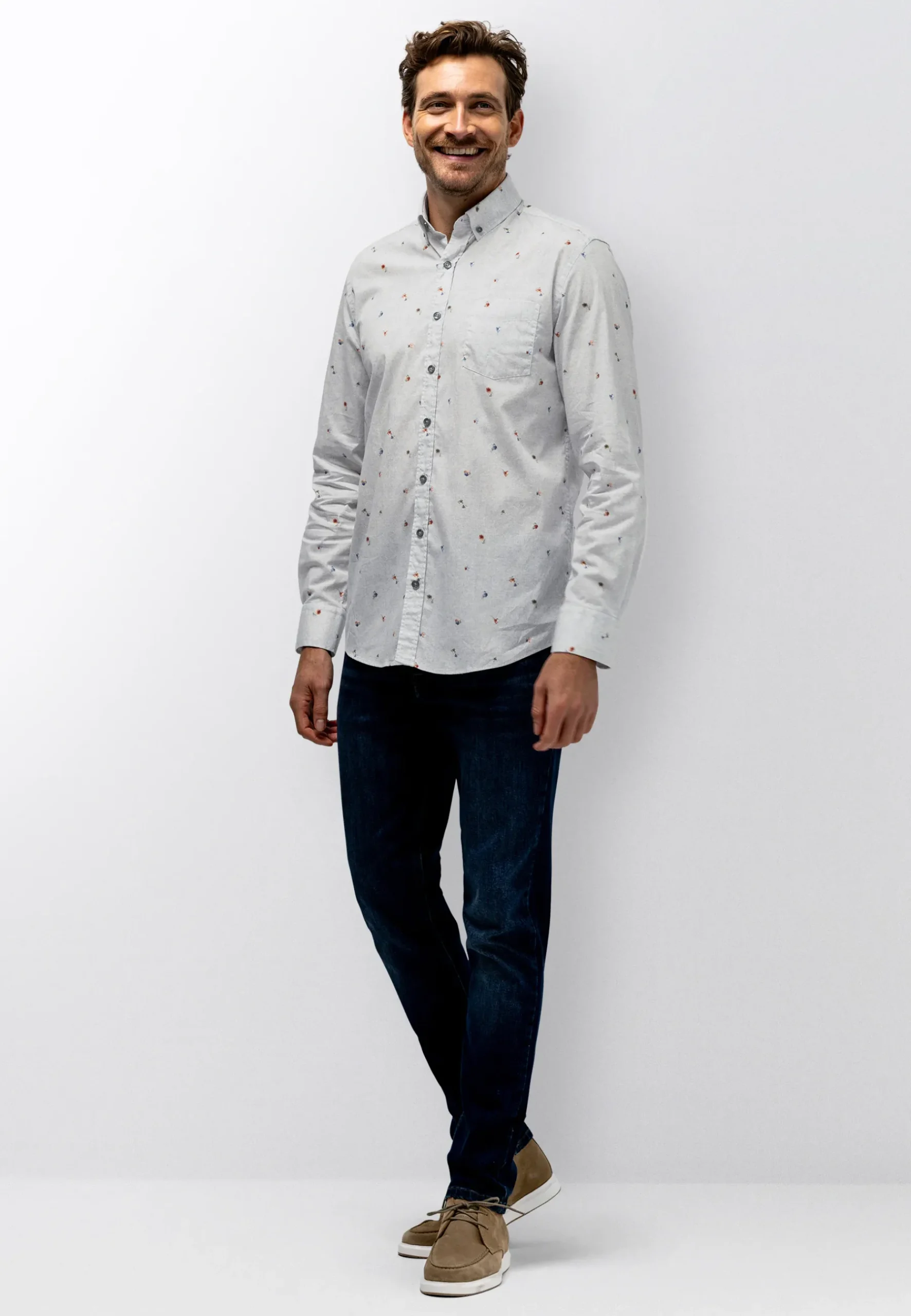 New Button-down overhemd met bloemenprint Overhemden