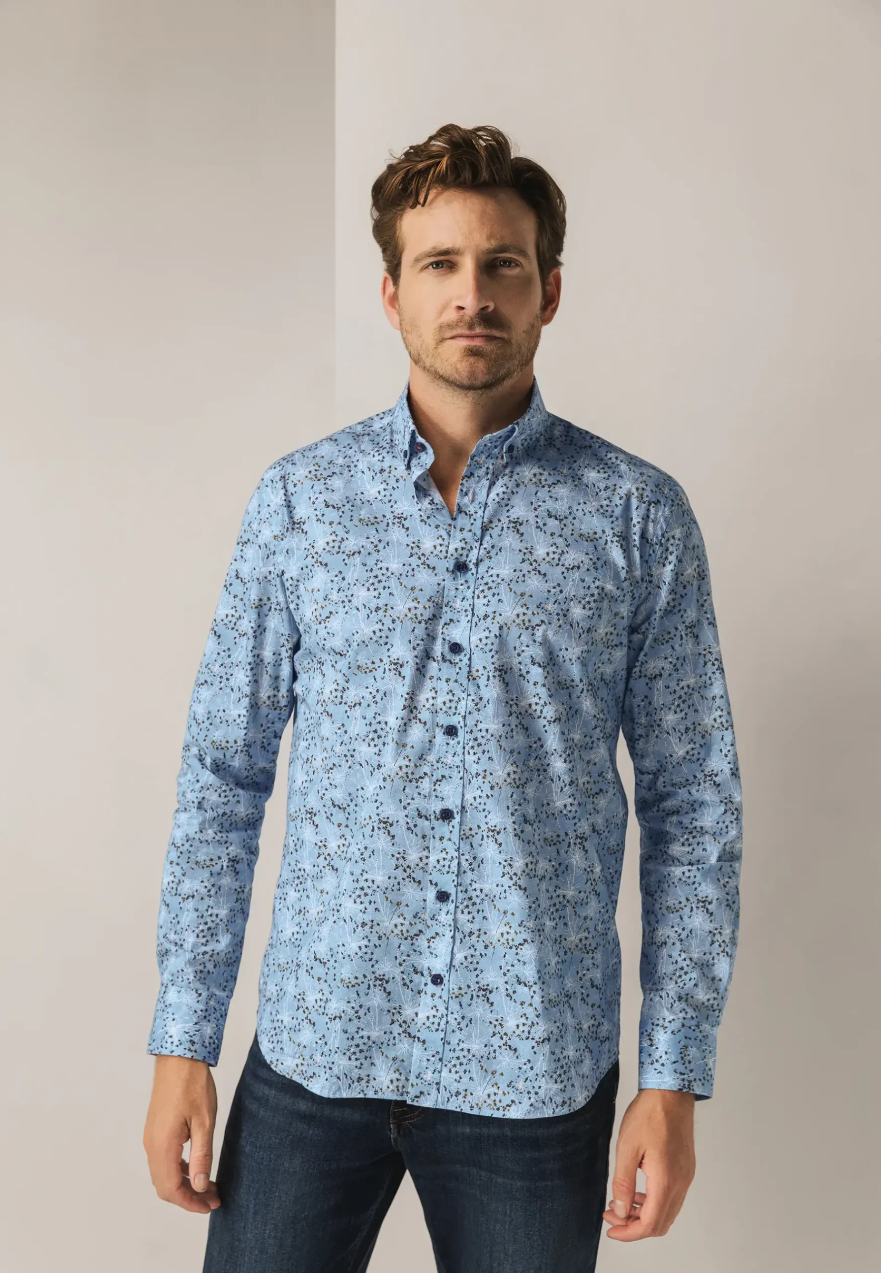 Sale Button-down overhemd met botanische print Overhemden