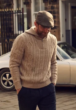 New City Sport flat cap met visgraatmotief Petten & Mutsen