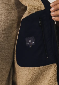 Sale Doorgestikte jas met teddyvoering Jassen