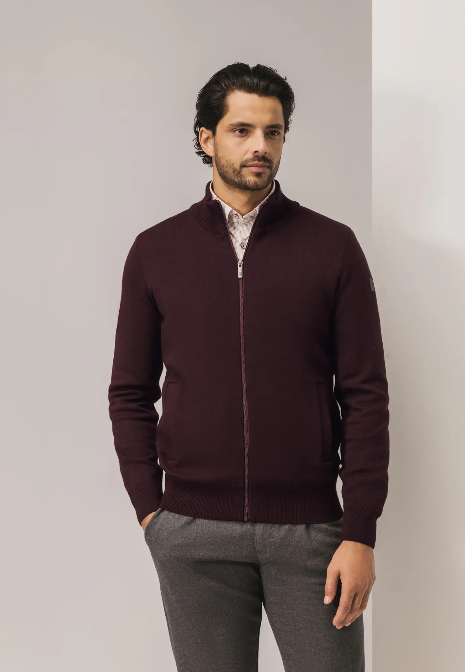 Dubbelgebreid vest met steekzakken Vesten