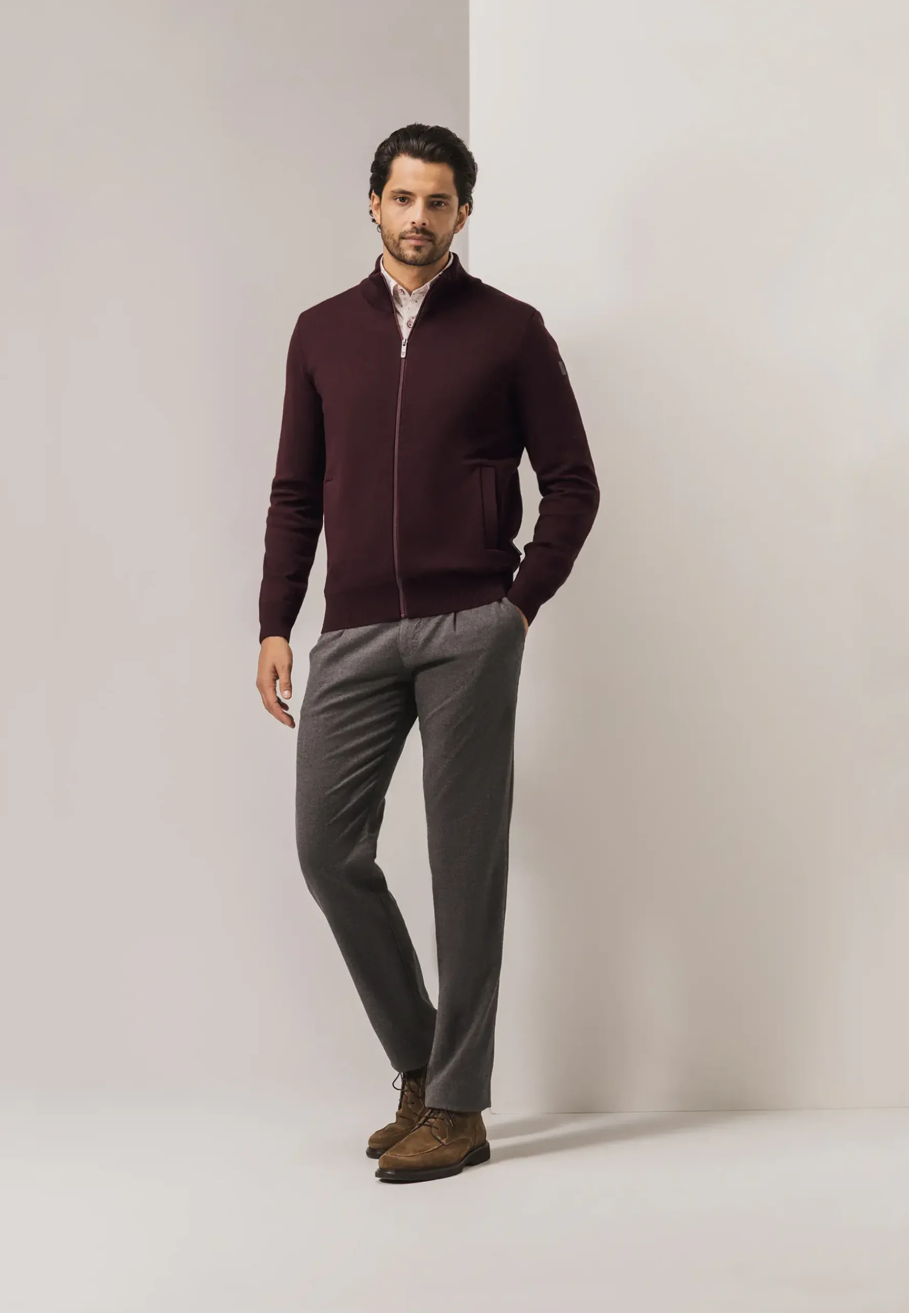 Dubbelgebreid vest met steekzakken Vesten