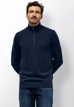 Fijngebreide trui met halve rits Truien