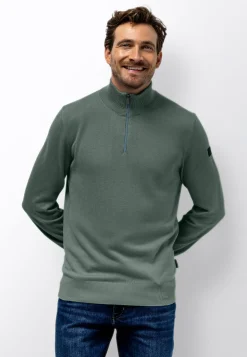 Best Fijngebreide trui met halve rits Truien