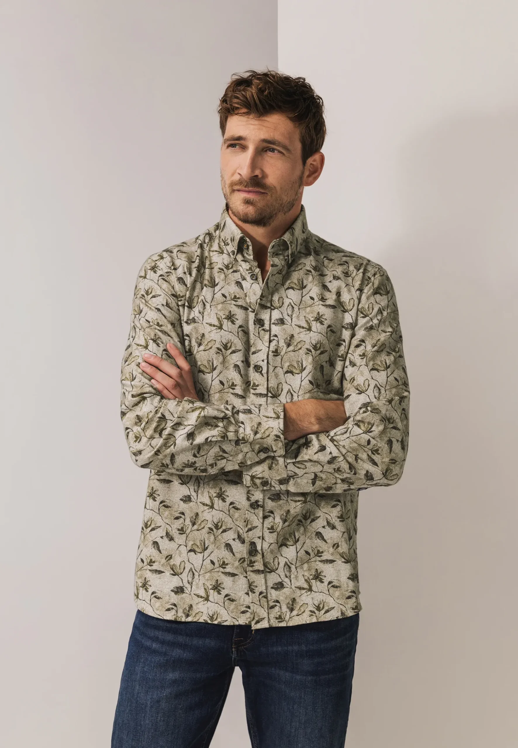 New Flanellen overhemd van twillstof Overhemden