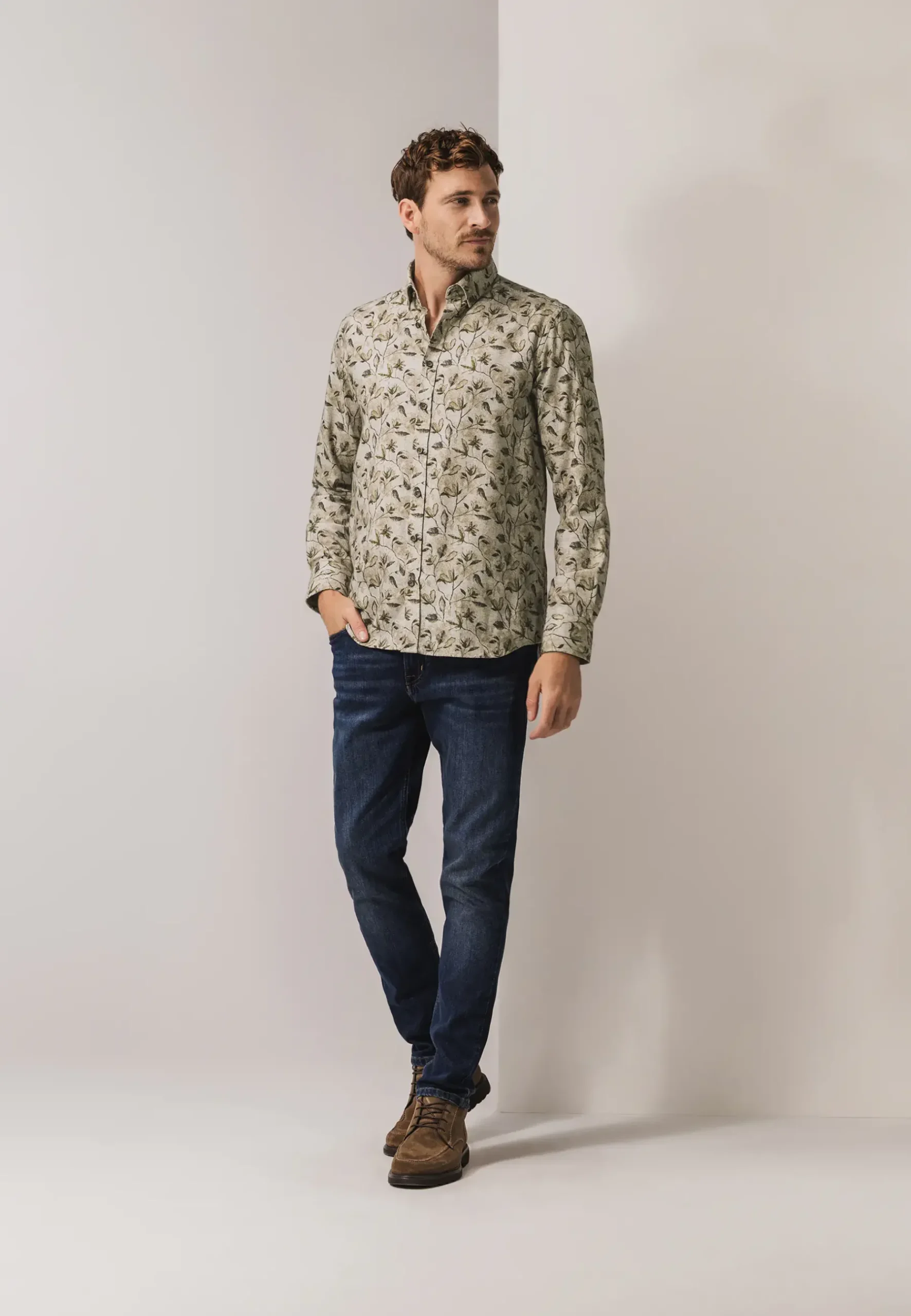 New Flanellen overhemd van twillstof Overhemden