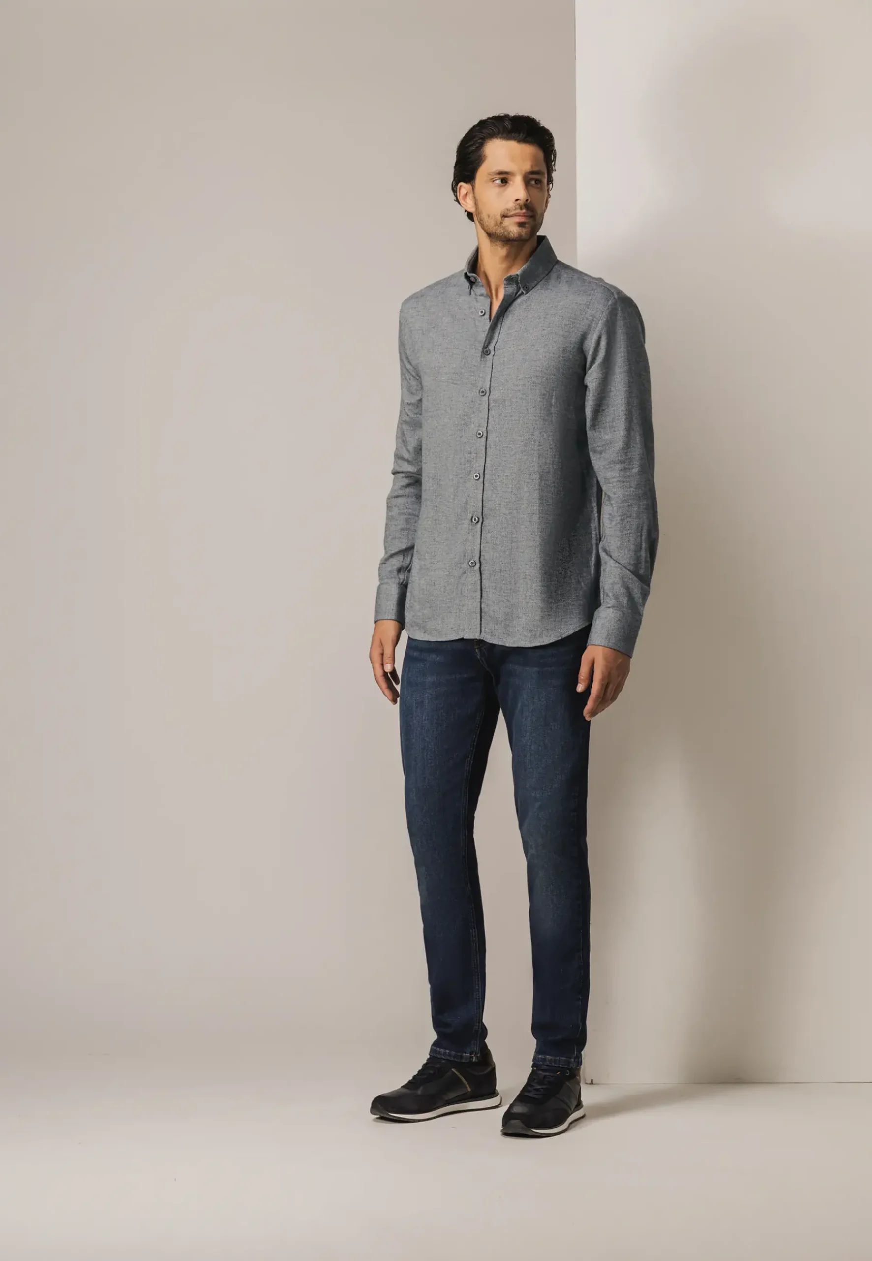 New Gebreid overhemd van katoen Overhemden