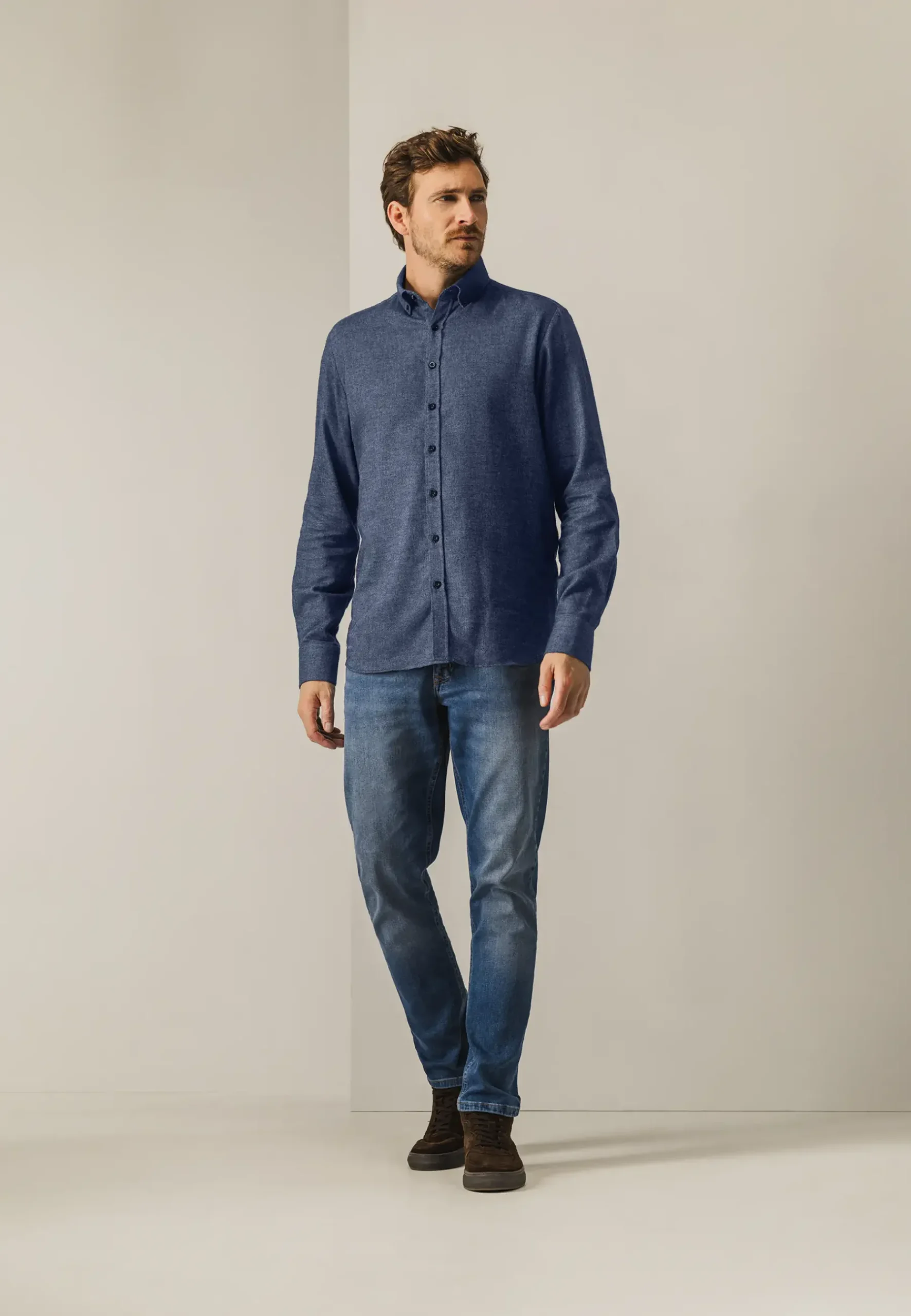 New Gebreid overhemd van katoen Overhemden