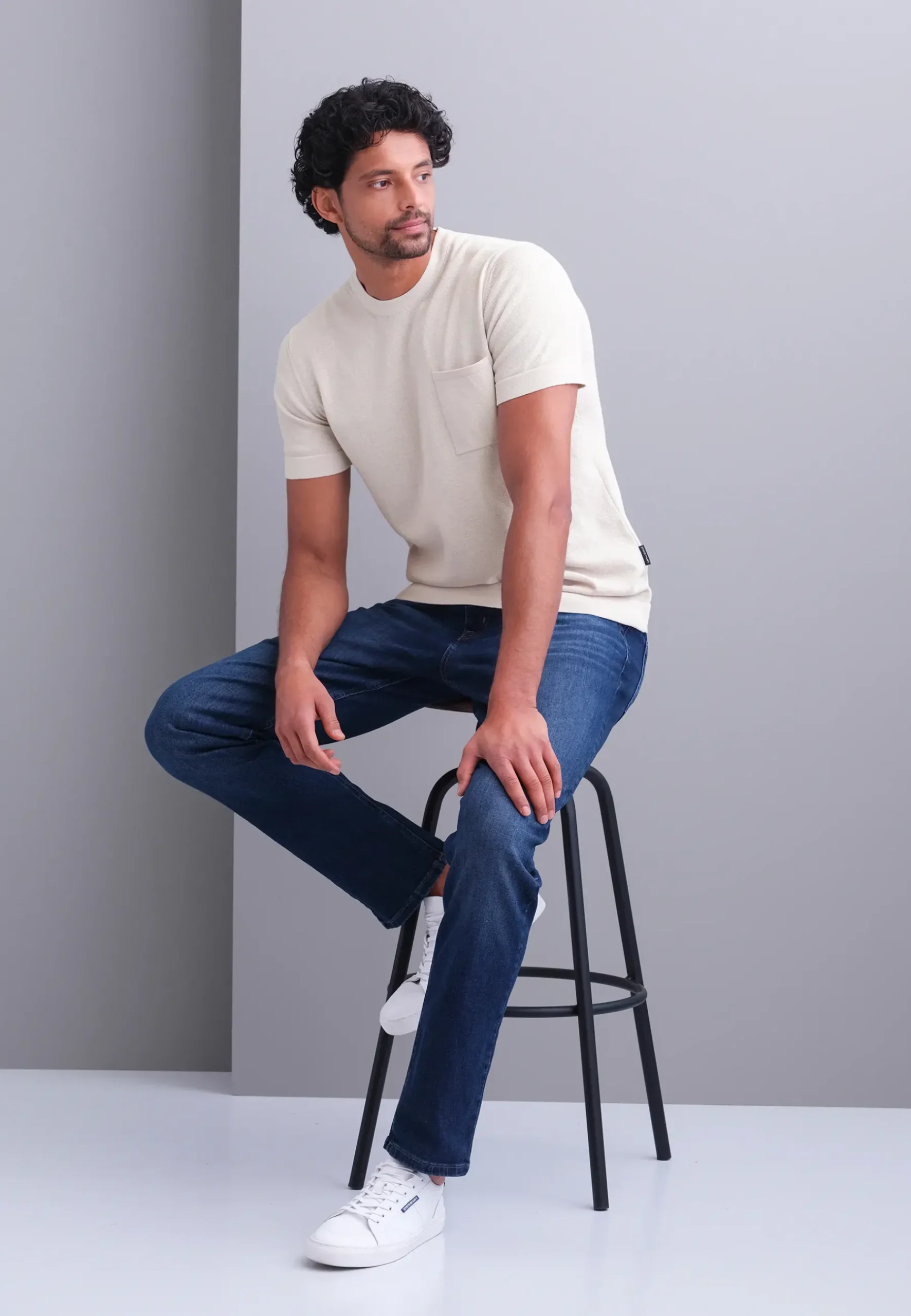 Discount Gebreid T-shirt met borstzak T-Shirts