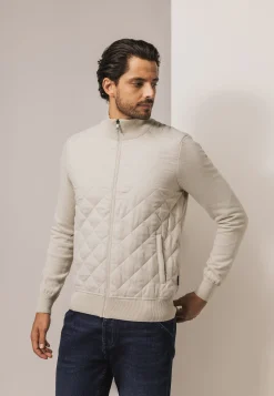 Sale Gebreid vest met doorgestikte voorkant Vesten