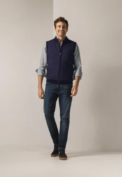 Gebreide bodywarmer met rits Bodywarmers