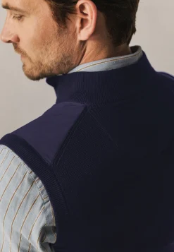 Gebreide bodywarmer met rits Bodywarmers