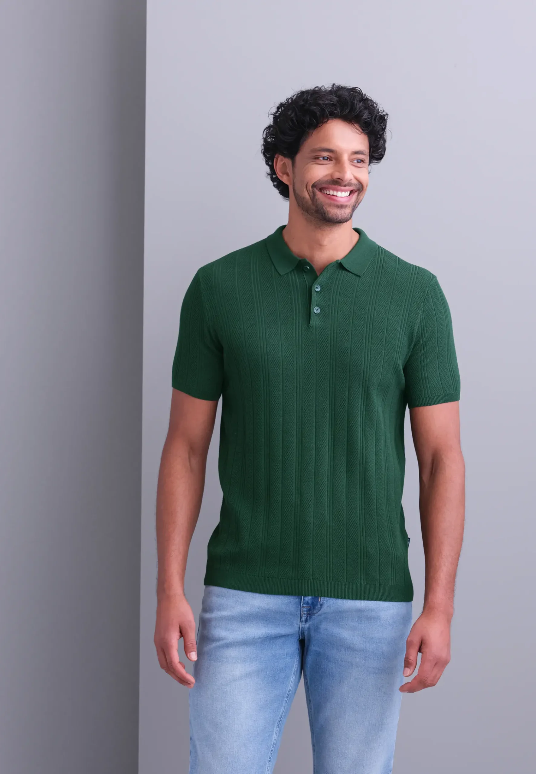 Clearance Gebreide polo van een lyocellmix Polo's