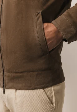 Geitensuède jas met klep- en steekzakken Jassen