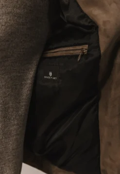 Geitensuède jas met klep- en steekzakken Jassen