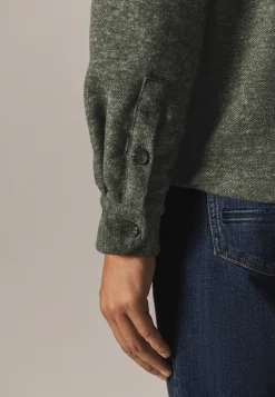 Outlet Gemêleerd overshirt met visgraatstructuur Overshirts|Overhemden