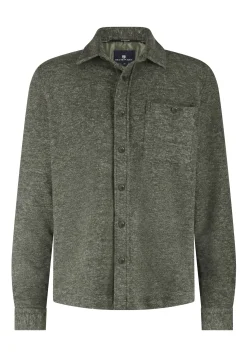 Outlet Gemêleerd overshirt met visgraatstructuur Overshirts|Overhemden