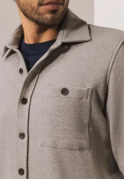 Outlet Gemêleerd overshirt met visgraatstructuur Overhemden|Overshirts