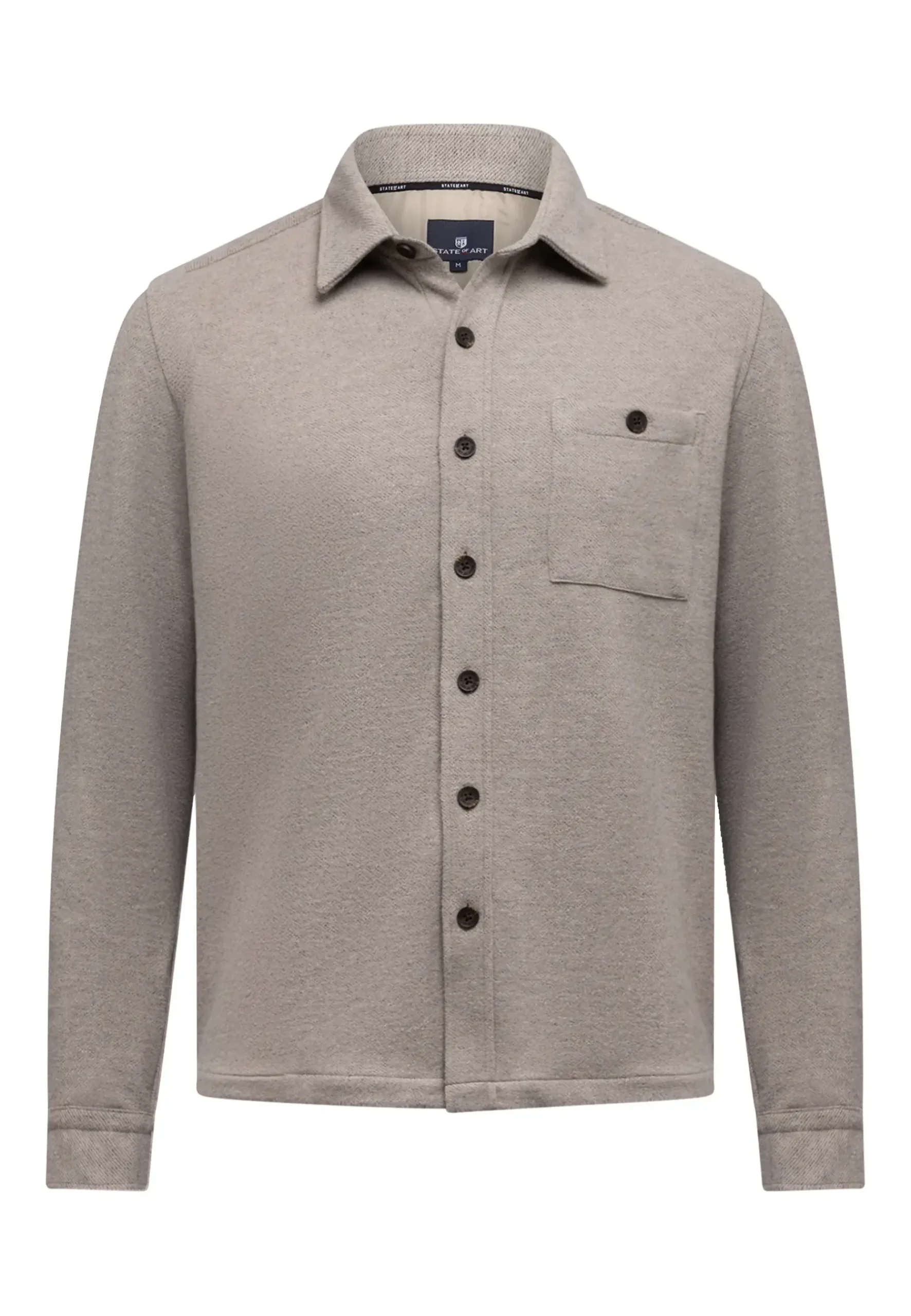 Outlet Gemêleerd overshirt met visgraatstructuur Overhemden|Overshirts