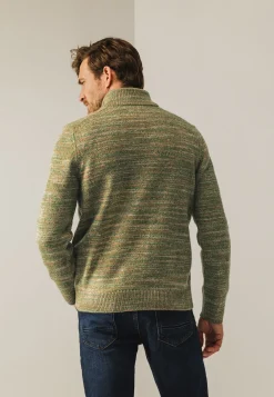 Clearance Gemêleerde trui met halve rits Truien