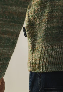 Clearance Gemêleerde trui met halve rits Truien