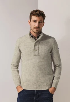 Clearance GemĂȘleerde trui met halve rits Truien