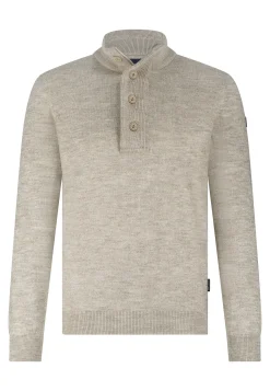 Clearance Gemêleerde trui met halve rits Truien