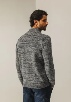 New Gemêleerde trui met halve rits Truien