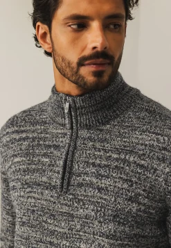 New Gemêleerde trui met halve rits Truien