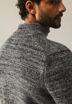 New Gemêleerde trui met halve rits Truien