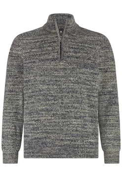 New Gemêleerde trui met halve rits Truien