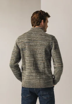 New Gemêleerde trui met halve rits Truien