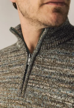 New Gemêleerde trui met halve rits Truien