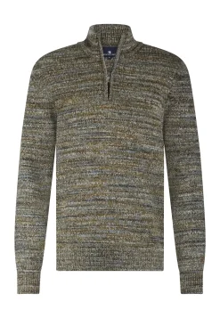 New Gemêleerde trui met halve rits Truien