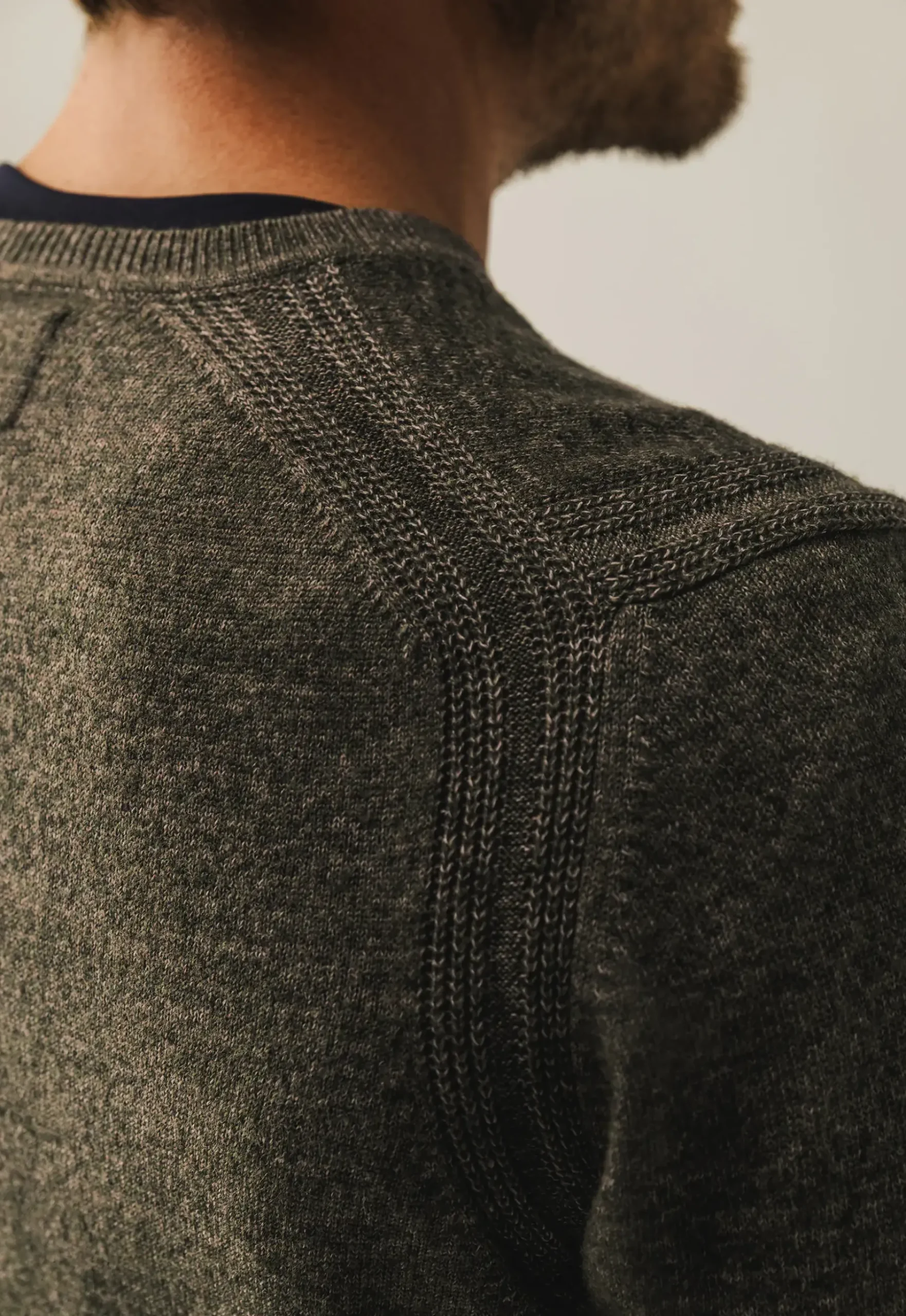 New Gemêleerde trui met ribdetails Truien