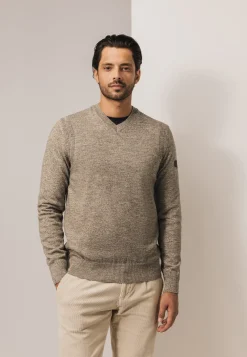 Online Gemêleerde trui met ribdetails Truien