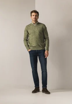 Outlet Gemêleerde trui met ribdetails Truien