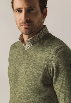 Outlet Gemêleerde trui met ribdetails Truien