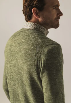 Outlet Gemêleerde trui met ribdetails Truien