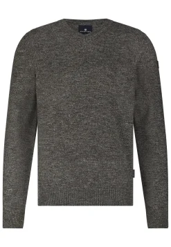 New Gemêleerde trui met ribdetails Truien