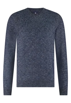 Outlet Gemêleerde trui met ribdetails Truien