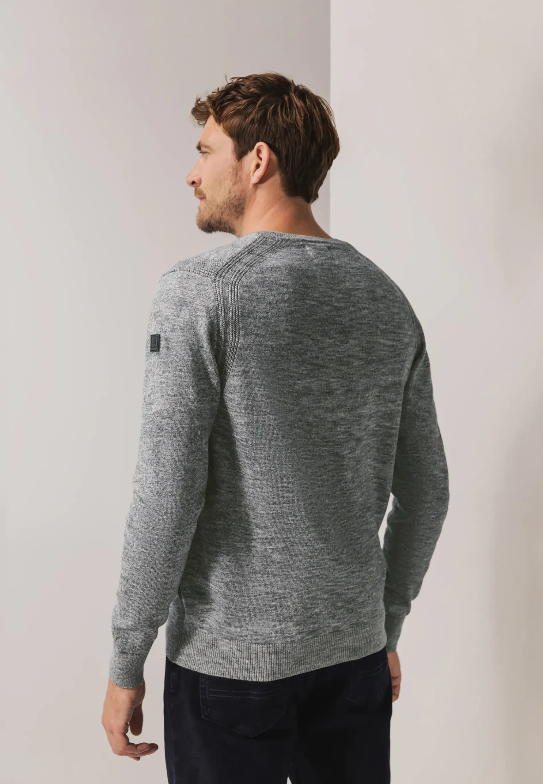 Discount Gemêleerde trui met ribdetails Truien