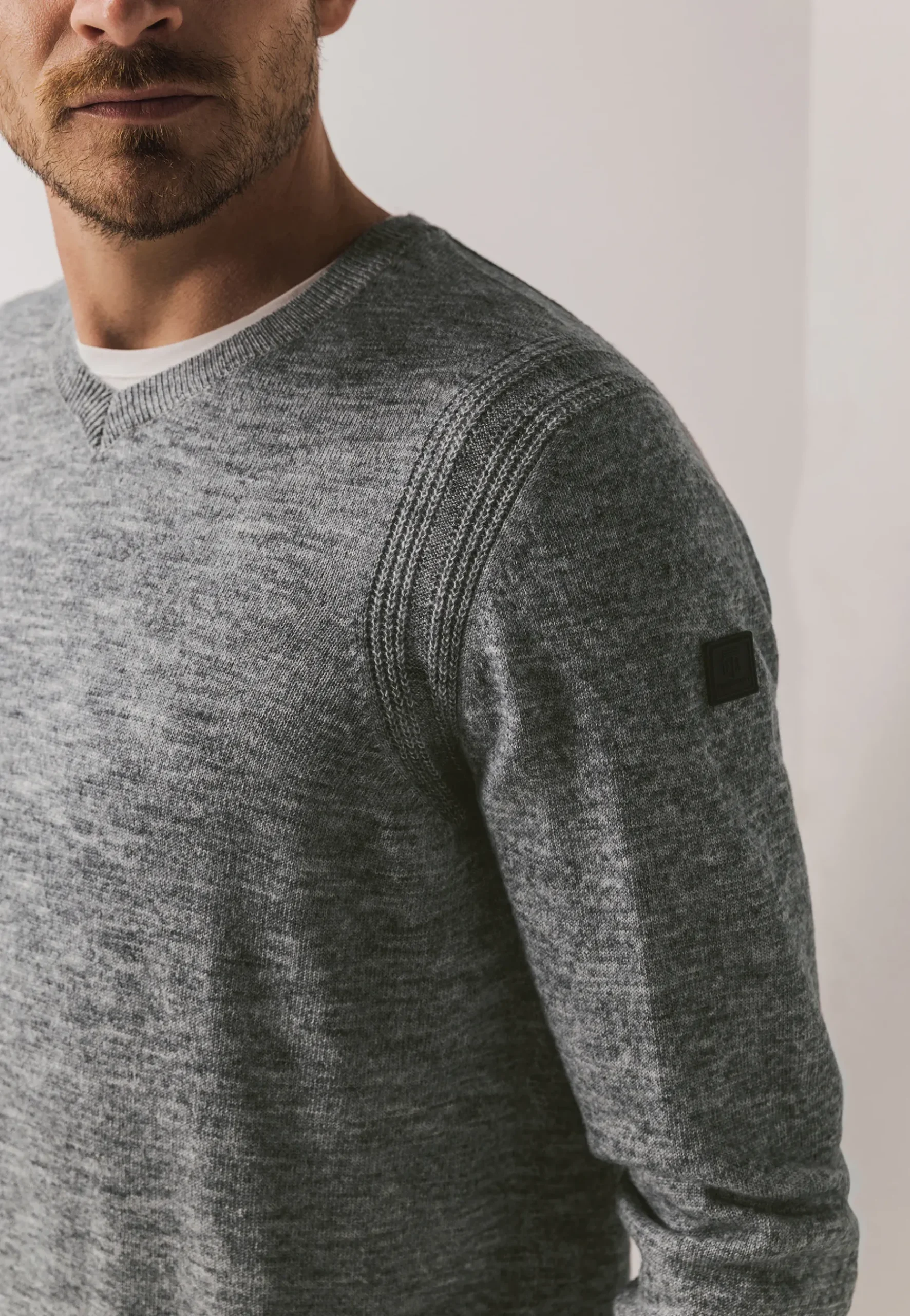 Discount Gemêleerde trui met ribdetails Truien