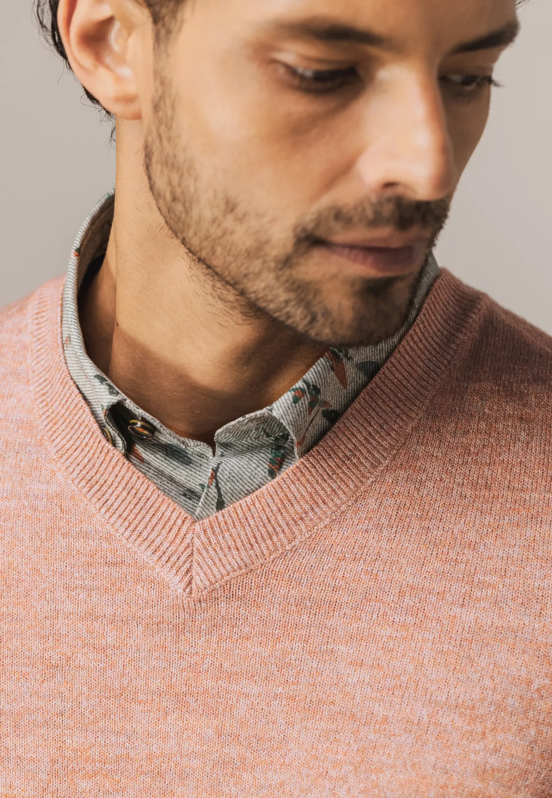 Discount Gemêleerde trui met ribdetails Truien