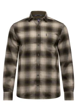 Geruit overhemd met visgraatmotief Overhemden